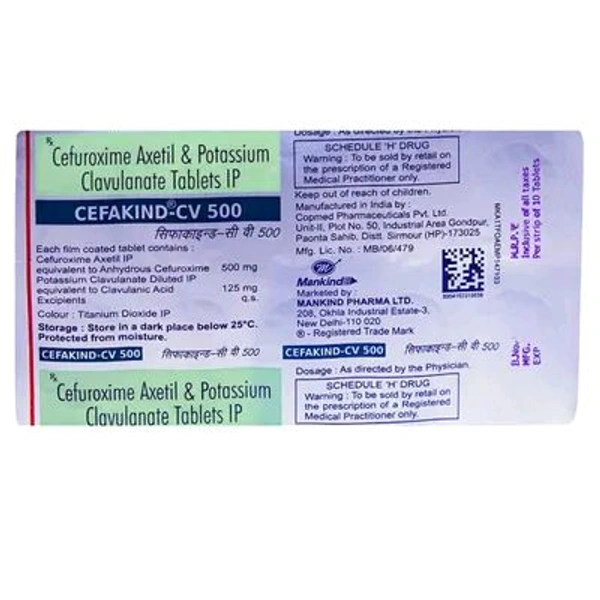 Cefakind-CV 500 Tablet - 1 Strip