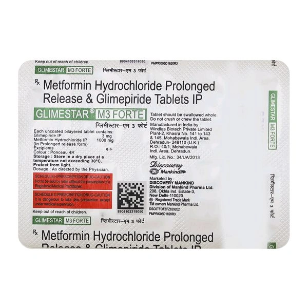 Glimestar-M 3 Tablet  - 1 Strip
