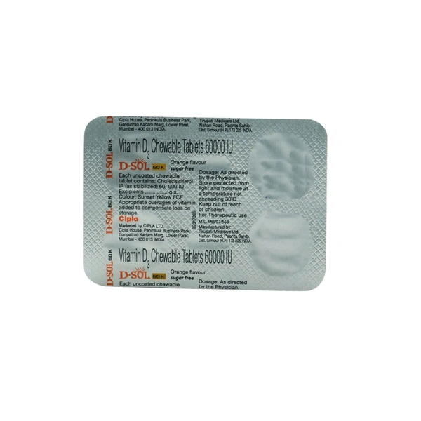 D-Sol 60K Tablet - 1 Strip