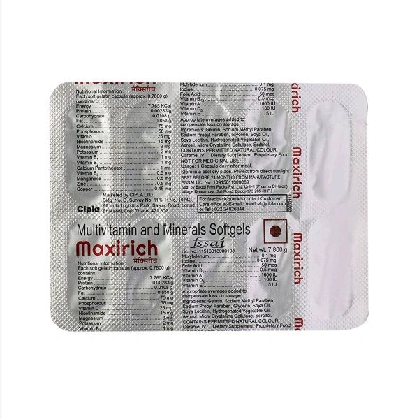 Maxirich Daily Multivitamin Capsule - 1 Strip