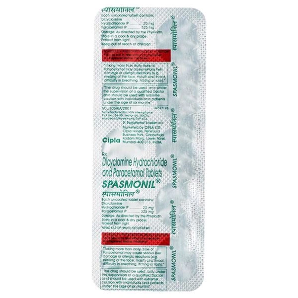 Spasmonil 20mg/325mg Tablet - 1 Strip