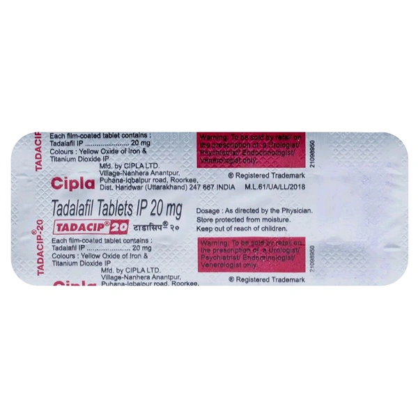 Tadacip 20 Tablet - 1 Strip