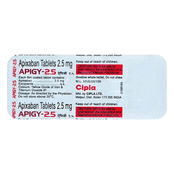 Apigy 2.5 Tablet - 1 Strip