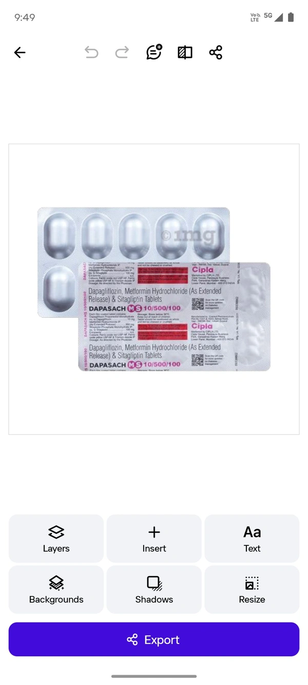 DapaSach MS 10/500/100 Tablet - 1 Strip