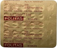 Folitas Folic Acid 5mg Tablet - 1 Strip