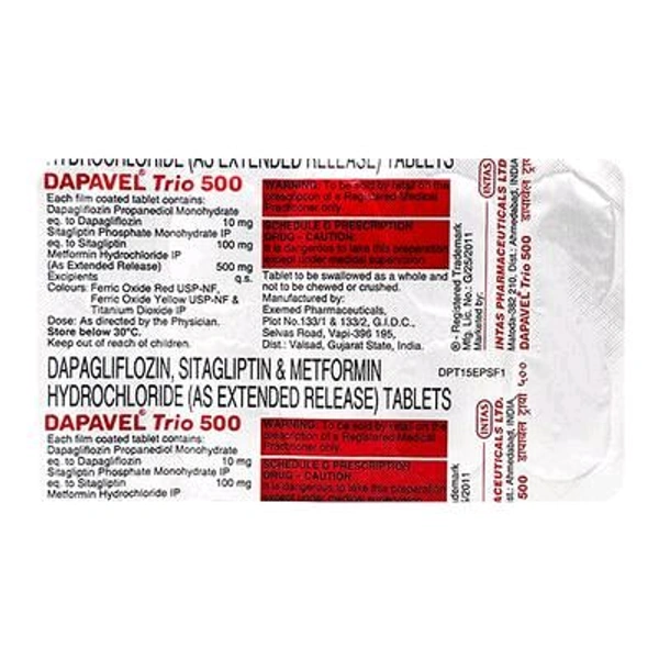 Dapavel Trio 500 Tablet - 1 Strip
