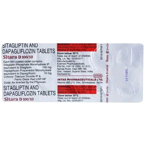 Sitara-D 100/10 Tablet - 1 Strip