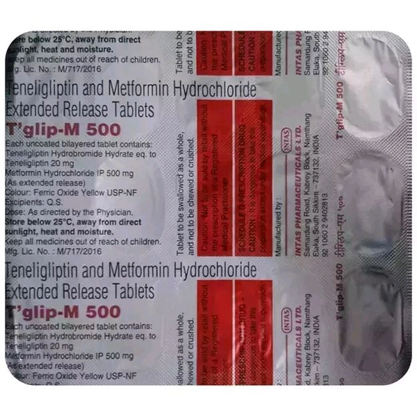 T Glip-M 500 Tablet - 1 Strip