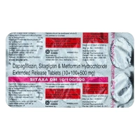 Sitara DM 10mg/500mg/100mg Tablet - 1 Strip