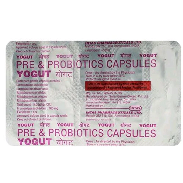 Yogut Capsule Pre & Probiotic Supplement  - 1 Strip