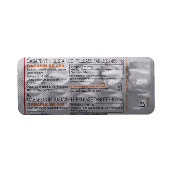 Gabapin SR 450 Tablet - 1 Strip
