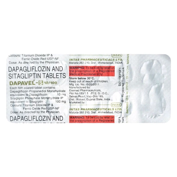 dapaVEL S 10mg/100mg Tablet - 1 Strip