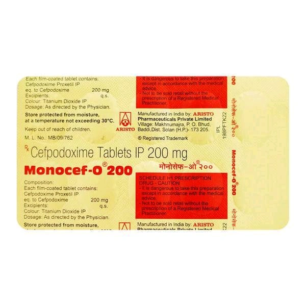 Monocef-O 200 Tablet - 1 Strip