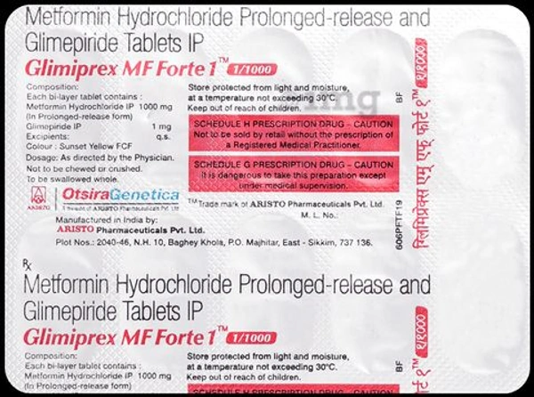 Glimiprex MF 1/500 Tablet  - 1 Strip
