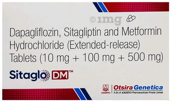 Sitaglo DM 10mg/500mg/100mg Tablet - 1 Strip