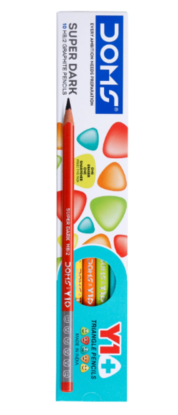 DOMS Y1+ Triangle Pencils (Pack of 10)