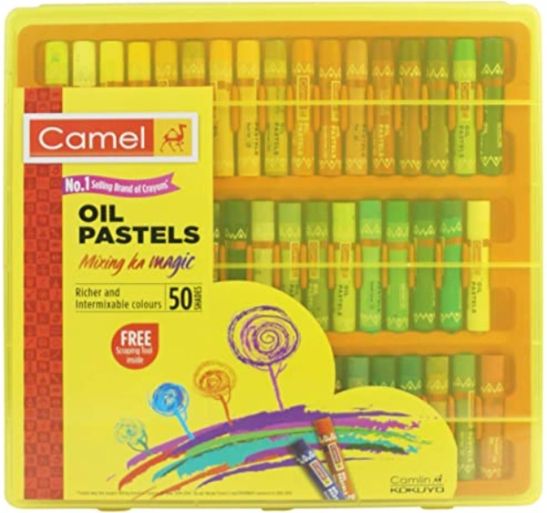 Camel Oil Pastel with Reusable Plastic Box - 50 Shades