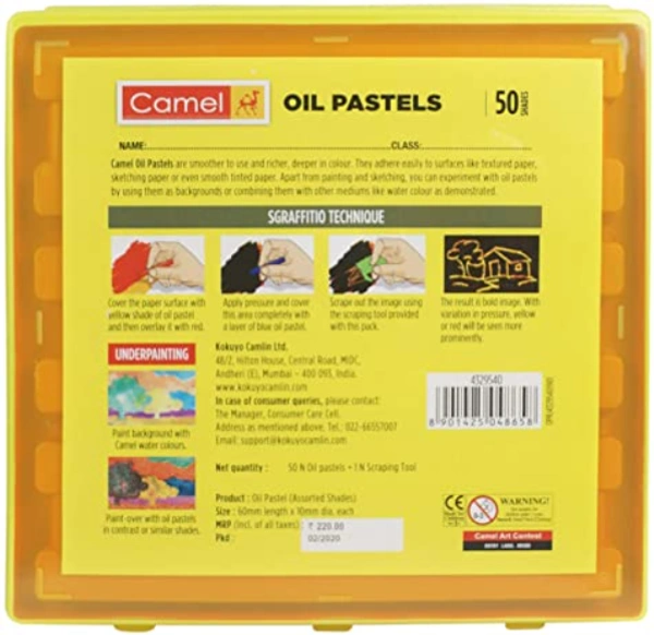 Camel Oil Pastel with Reusable Plastic Box - 50 Shades
