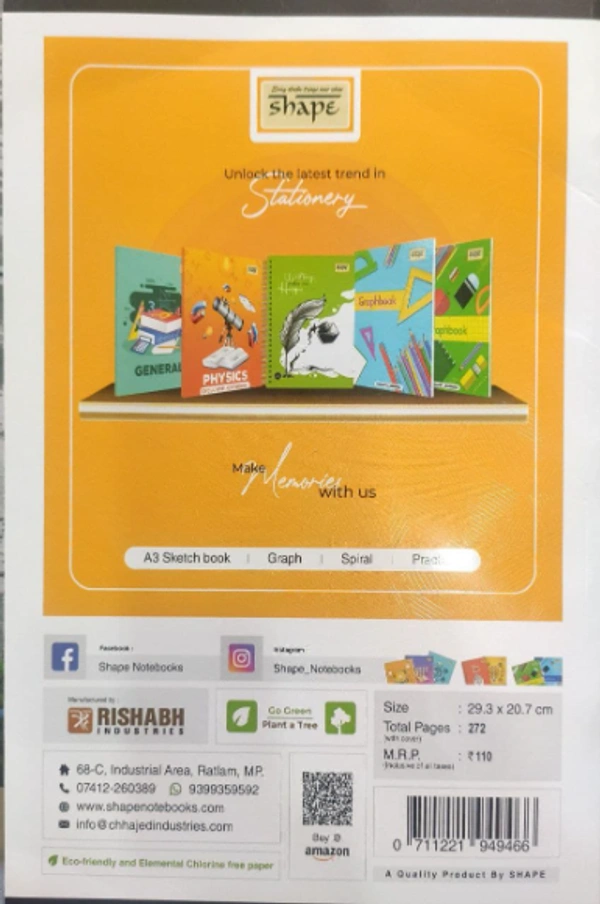 Shape A4 Premium Notebook 272 page - 1 pic.