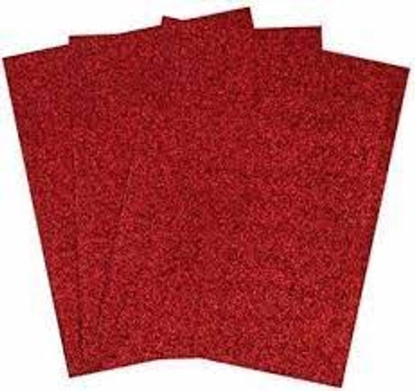 A4 Glitter Foam Sheet - Red