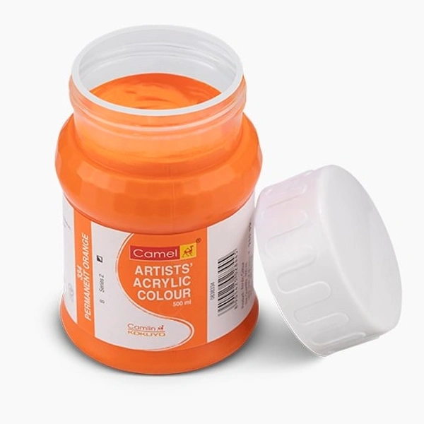 Camlin Artist Acrylic Colour 500 ml - Permanent Orange