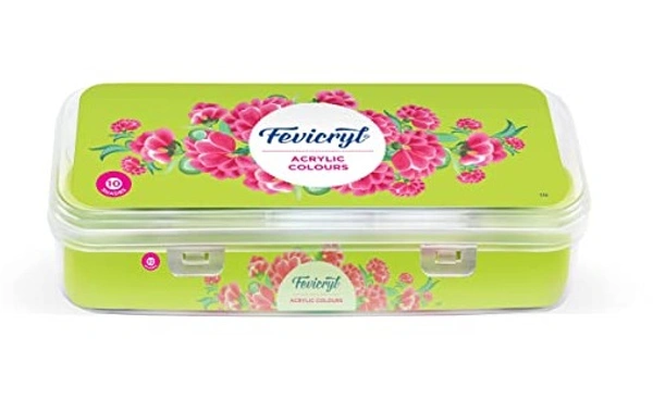 Pidilite Fevicryl Acrylic Colours Sunflower Kit - 10 Colors Pack.