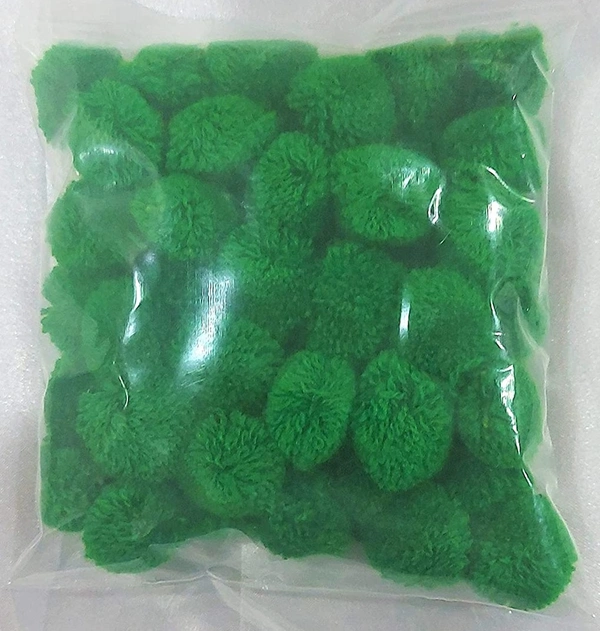 Multi Colored Pom Pom Balls for Arts,Craft and Handicrafts - green