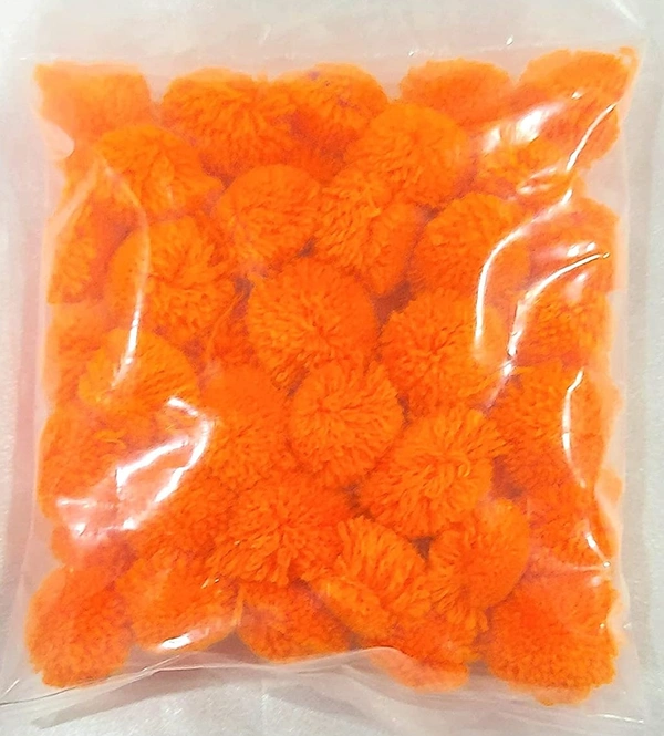 Multi Colored Pom Pom Balls for Arts,Craft and Handicrafts - orange