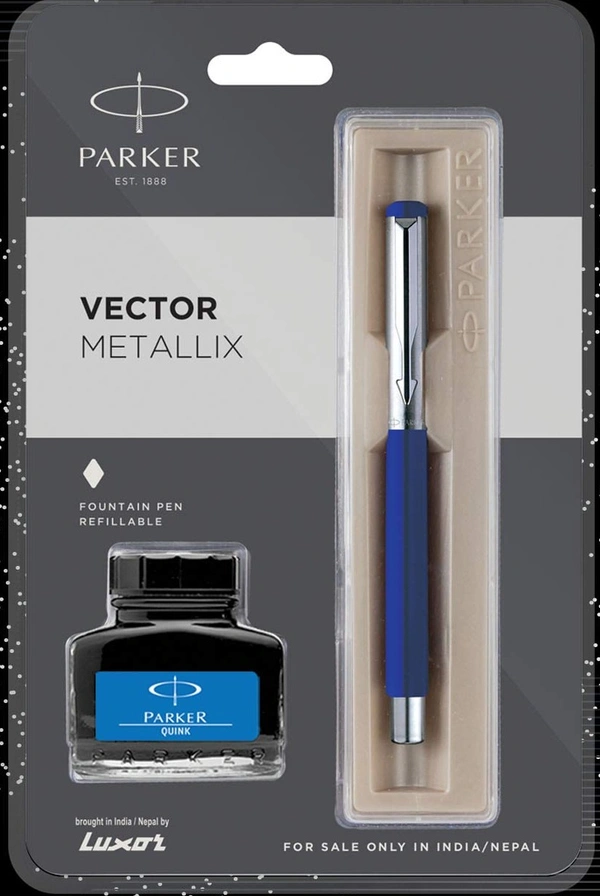 Parker vector Metallix fountain pen - Blue, blue