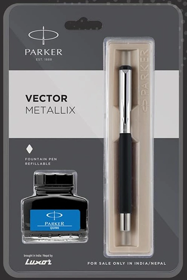 Parker vector Metallix fountain pen - Blue, black
