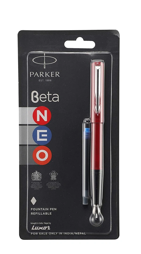 Parker Beta Neo Fountain Pen - BLUE, NEO RED