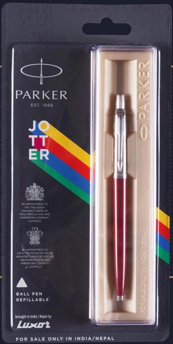 Parker Jotter Standard chrome Trim ball pen - blue, red