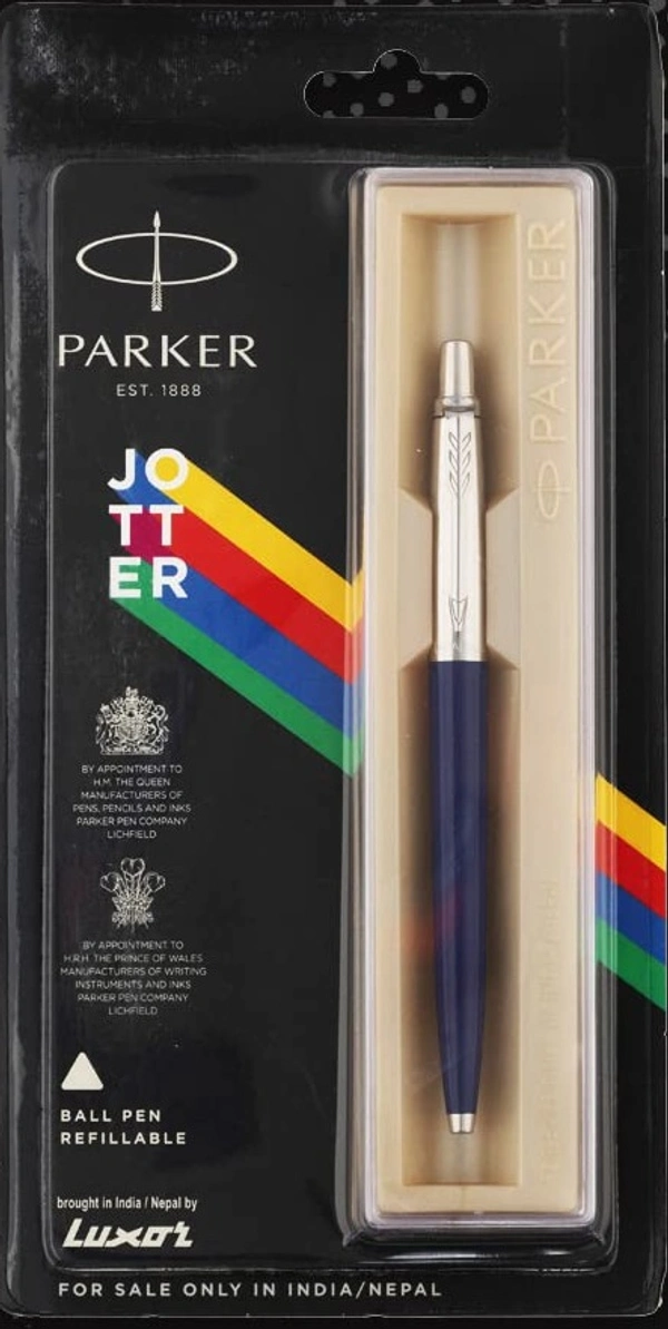 Parker Jotter Standard chrome Trim ball pen - blue, blue