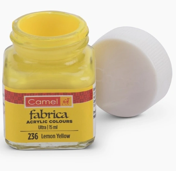 Camel Fabrica Acrylic Colours 15 ml, Ultra range - Lemon Yellow