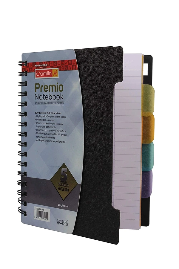 Camlin Kokuyo Premio Notebook - 300 Pages (Black)