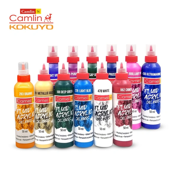 Camlin Fluid  Acrylic  Colours 50ml - White