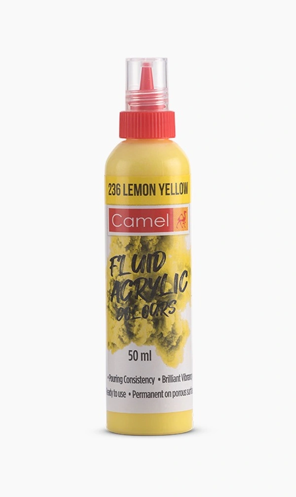 Camlin Fluid  Acrylic  Colours 50ml - Lemon Yellow