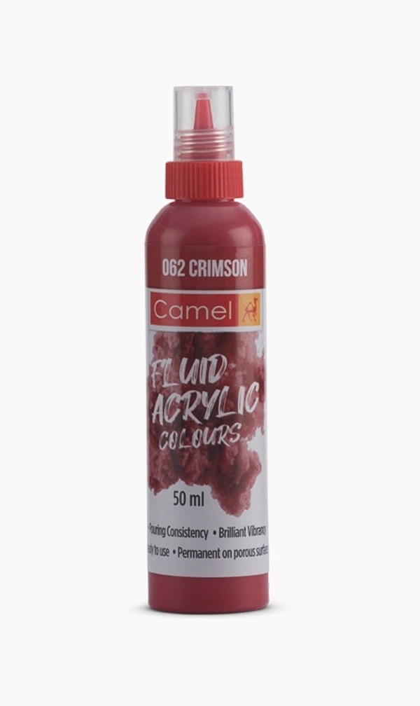 Camlin Fluid  Acrylic  Colours 50ml - Crimson red