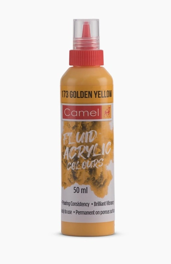 Camlin Fluid  Acrylic  Colours 50ml - Golden Yellow