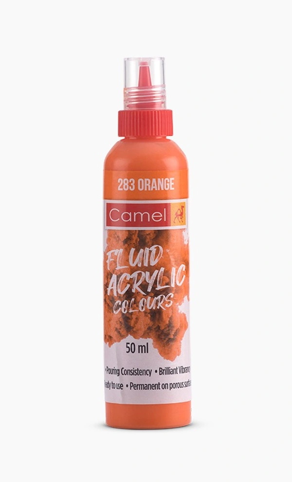 Camlin Fluid  Acrylic  Colours 50ml - Orange