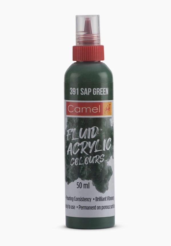 Camlin Fluid  Acrylic  Colours 50ml - Sap Green