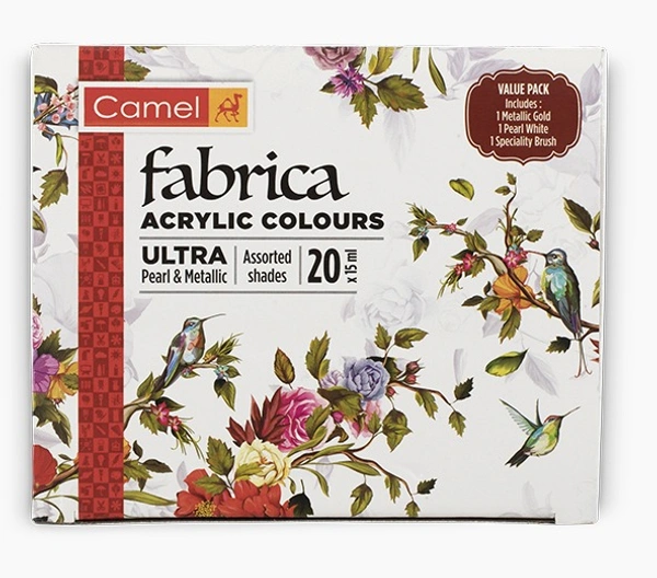Camel  Fabrica  Acrylic  Colours - Assorted  pack  of  20  shades