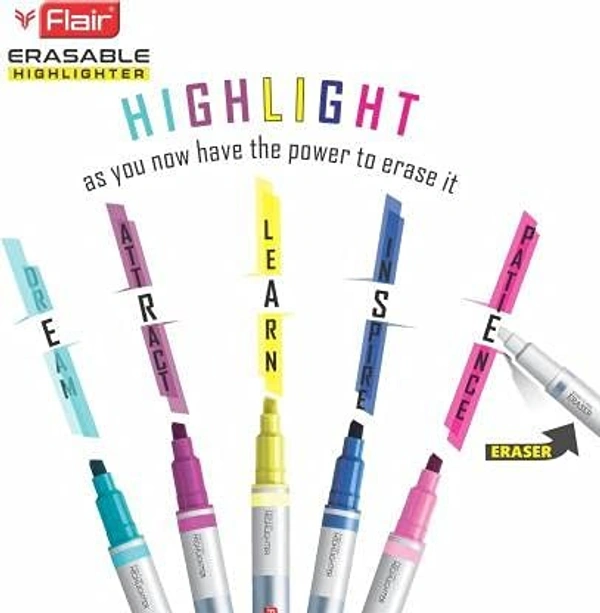 Flair Erassable Chisel Point Highlighter - Assorted