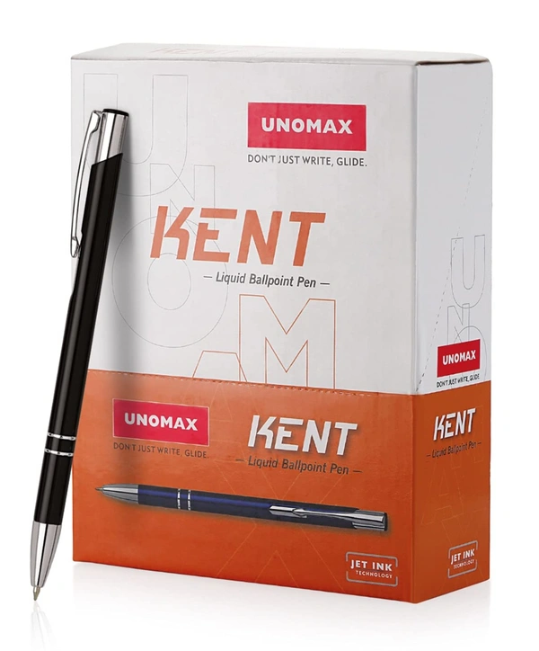 Unomax Kent Premium Metal Body Liquid Ball Point Pen - Blue