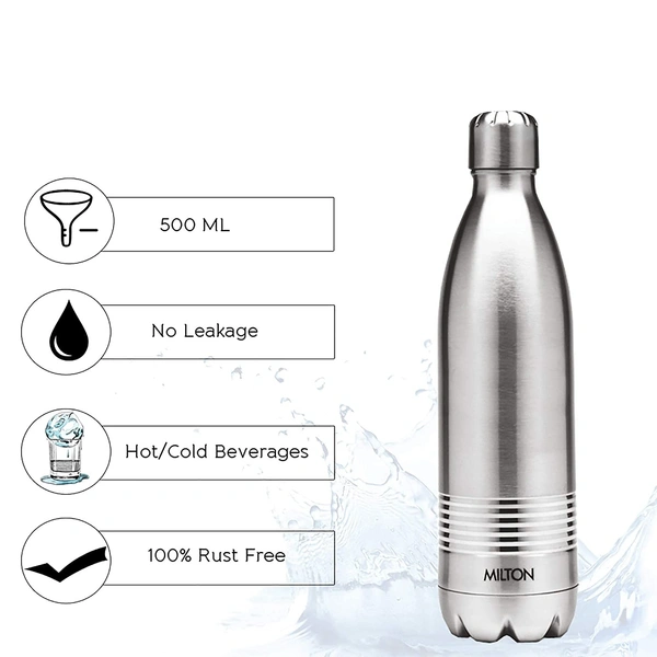 Milton Thermosteel Hot And Cold Water Bottle - 500 ml, Silver