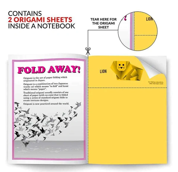 Classmate Origami Notebook, 172 pages, 24.0 cm x 18.0 cm - Single Line