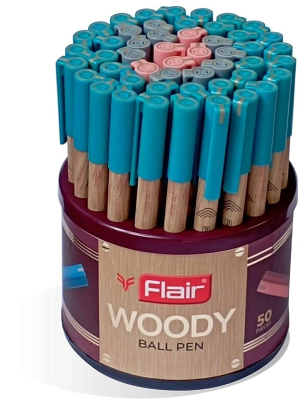 FLAIR Woody 0.7 mm Ball Pen - Pack of 50, Assorted