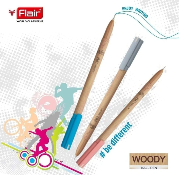FLAIR Woody 0.7 mm Ball Pen - Pack of 50, Assorted