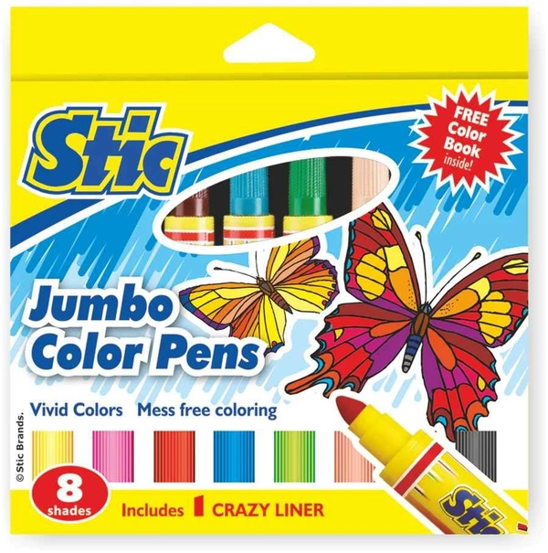 Stic JUMBO COLOR PENS 8 COLOR SET