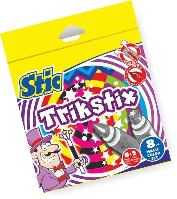 Stic TRIKSTIX MAGIC COLOUR CHANGE PENS - 8 PCS